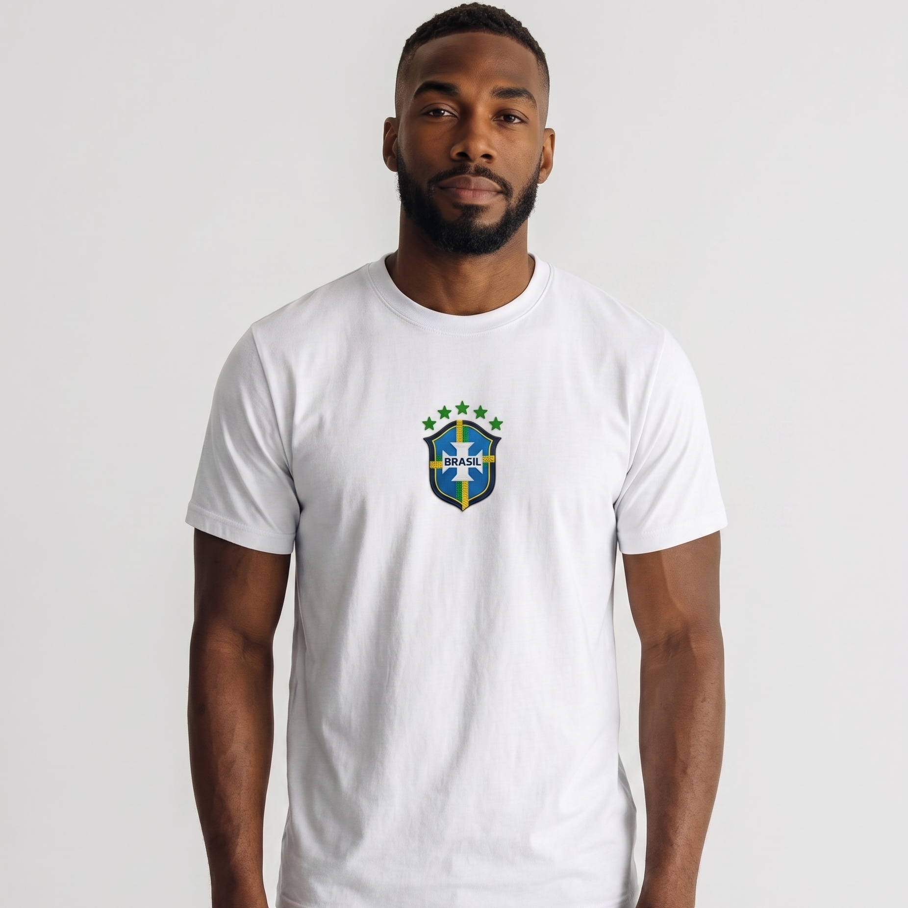 Camiseta Brasil Crew Brasão Masculina