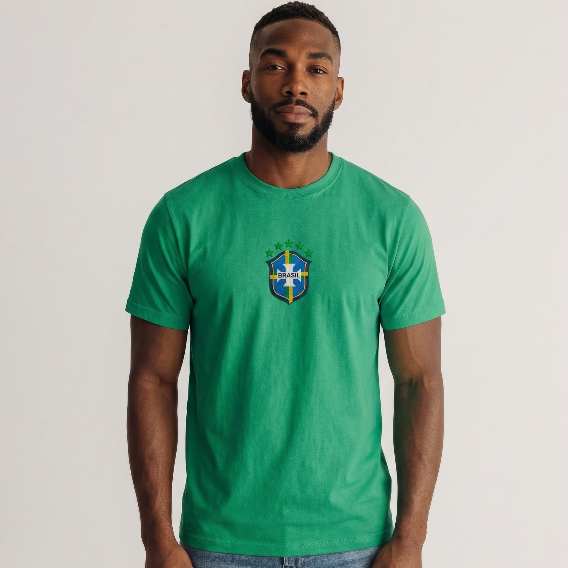 Camiseta Brasil Crew Brasão Masculina