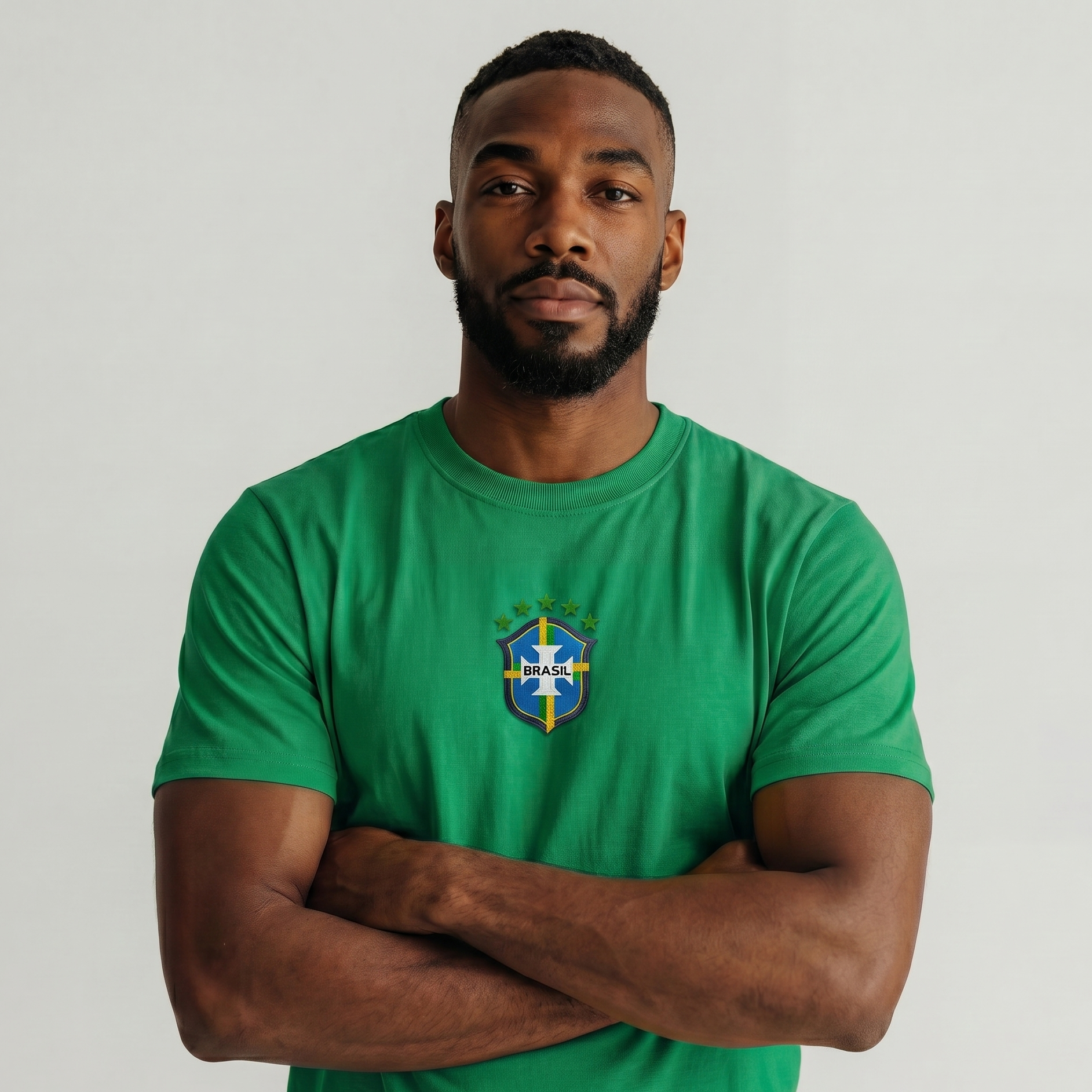 Camiseta Brasil Crew Brasão Masculina