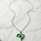 Colar Mapa Brasil Prata