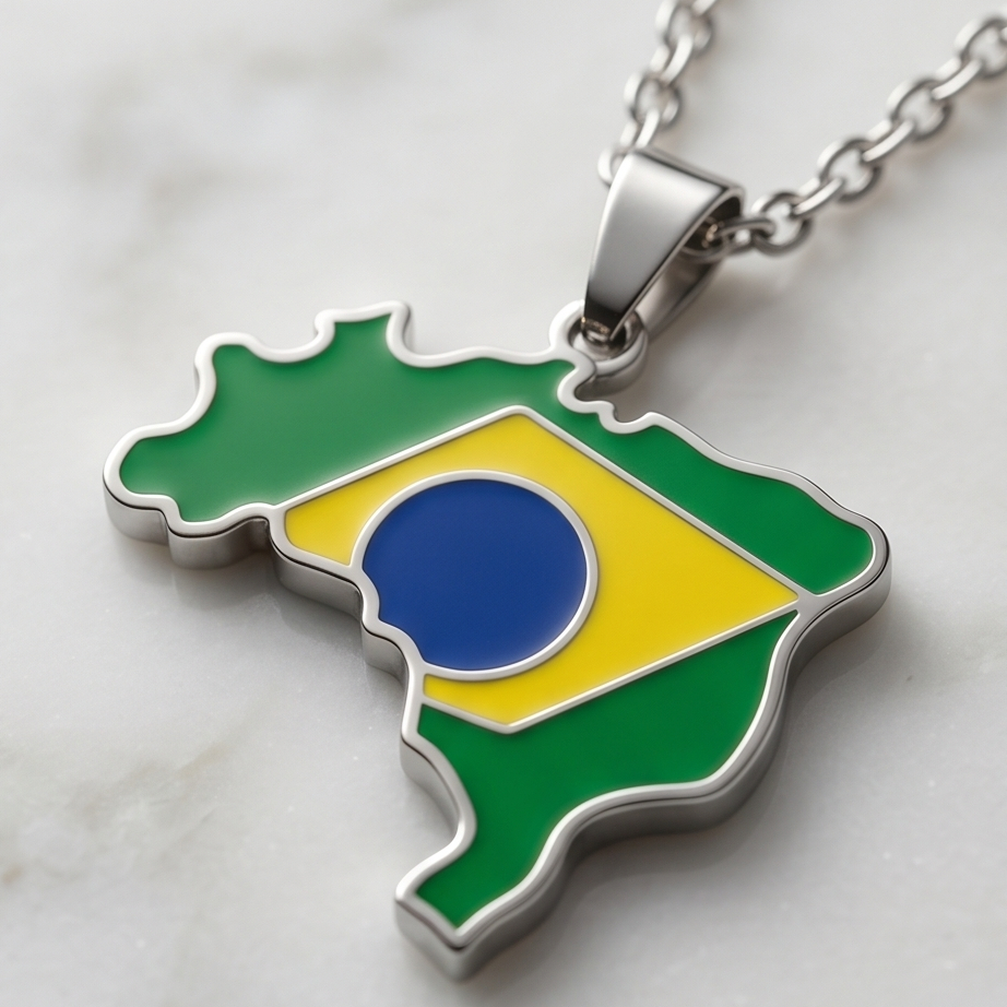 Colar Mapa Brasil Prata Main image
