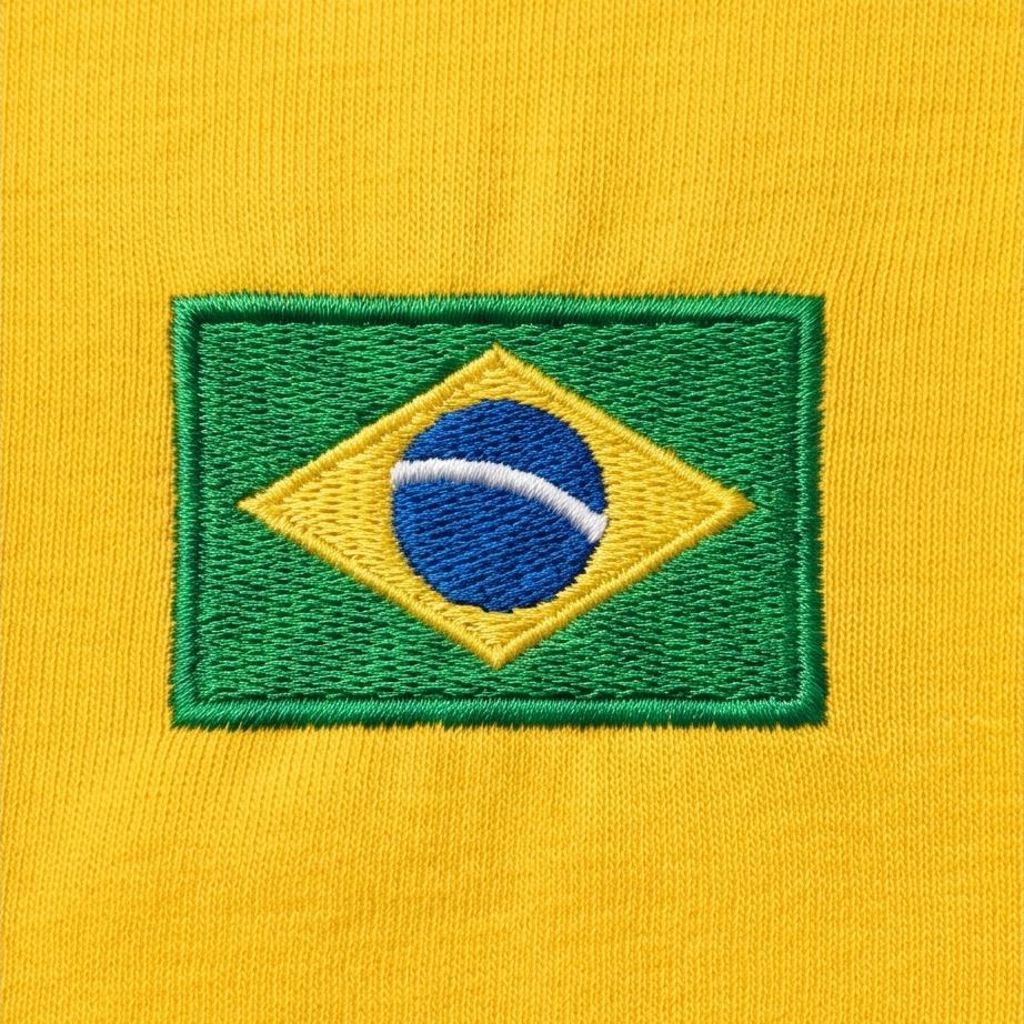 Baby Look Brasil Bordado Feminina