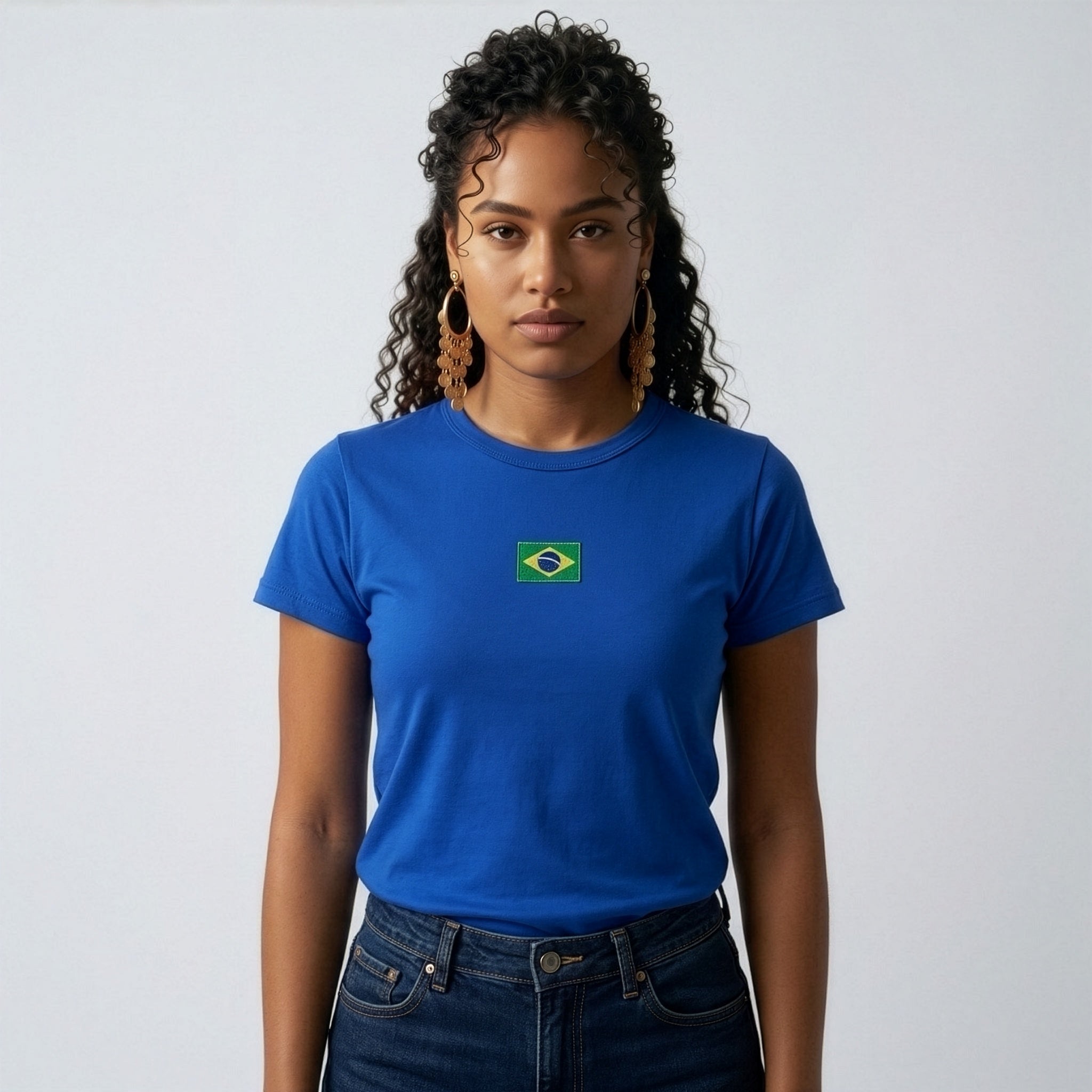 Baby Look Brasil Bordado Feminina Secondary image