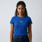 Baby Look Brasil Bordado Feminina