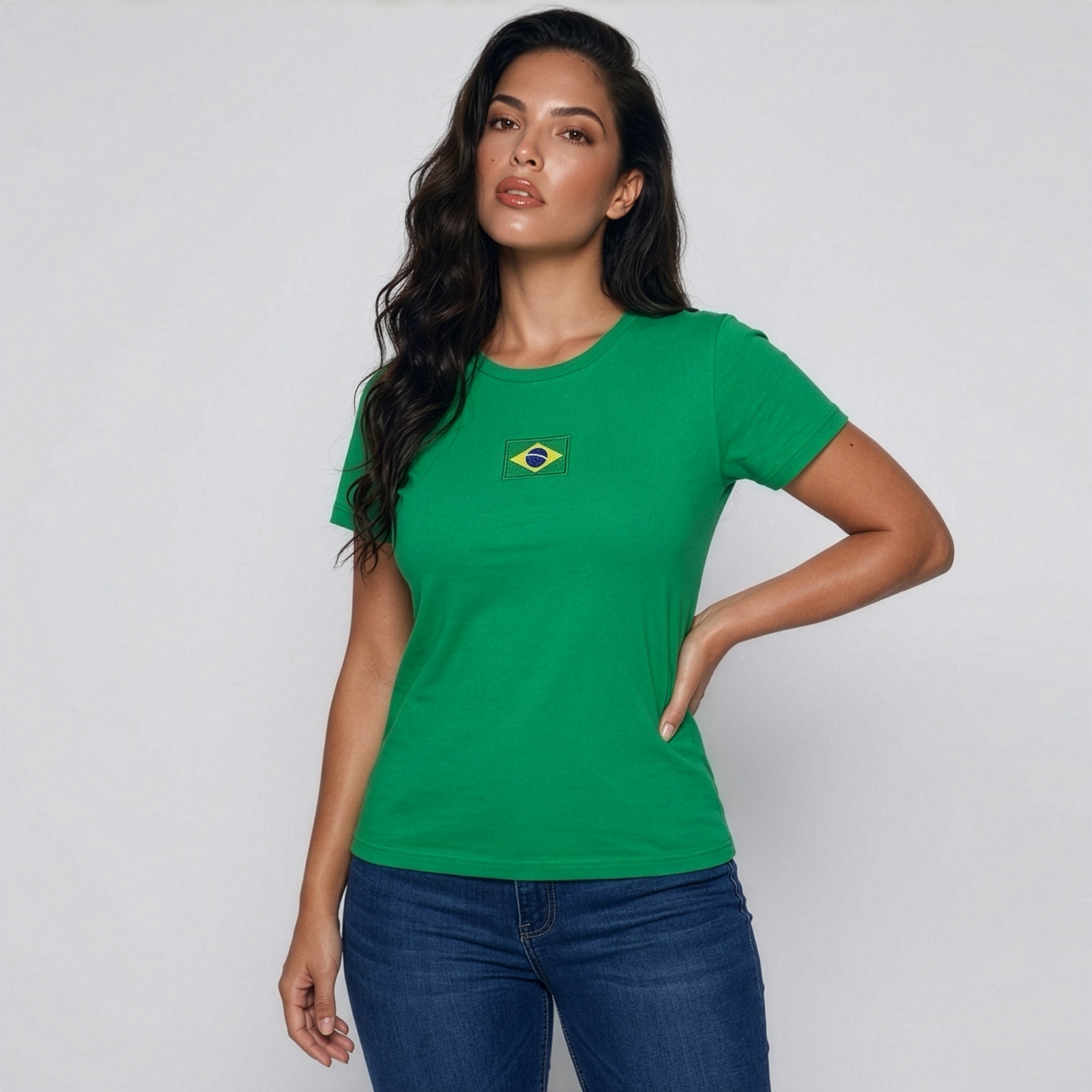 Baby Look Brasil Bordado Feminina Main image