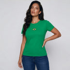 Baby Look Brasil Bordado Feminina